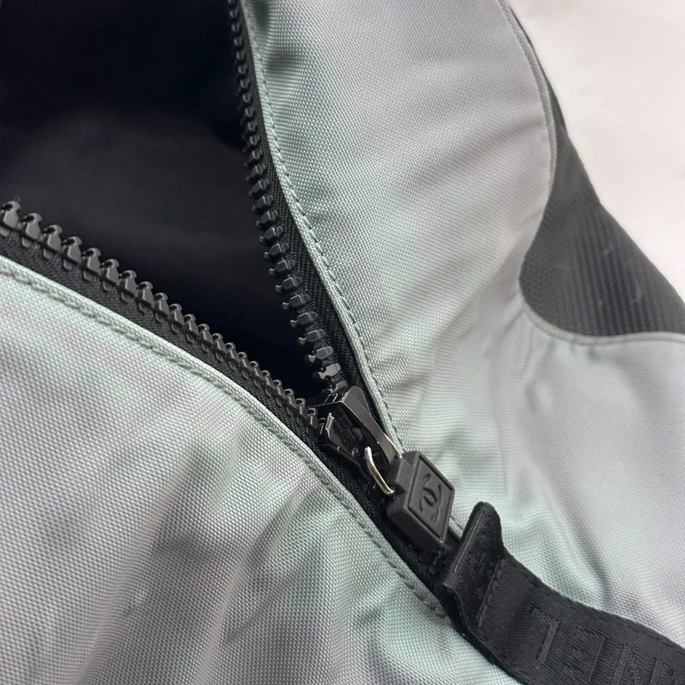 CHANEL Vintage Sportline Gym Bag in Black & Gray